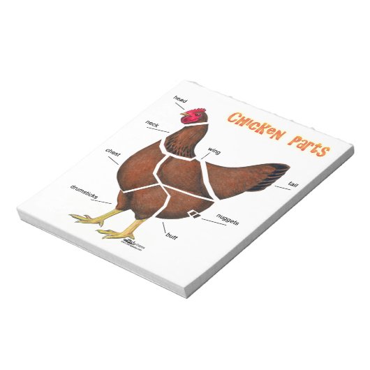 Delen van kippen notitieblok (Linkerzijde)