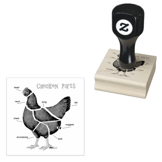 Delen van kippen rubberstempel (Gestempeld)