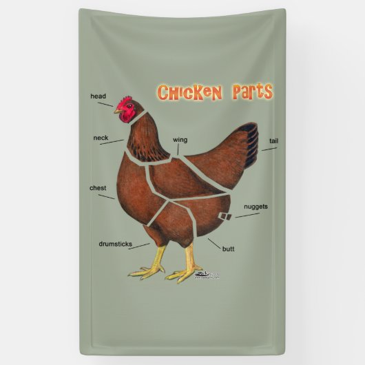 Delen van kippen spandoek (Verticaal)