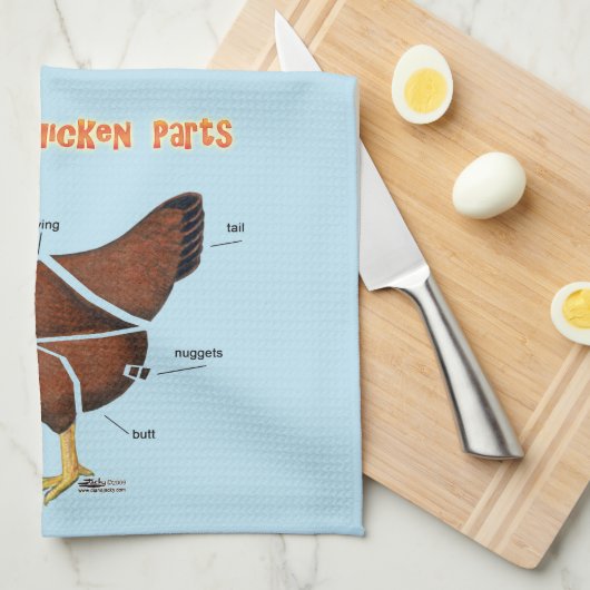 Delen van kippen theedoek (Quarter Fold)