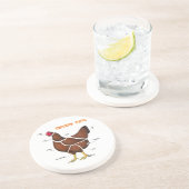 Delen van kippen zandsteen onderzetter (Zijkant)