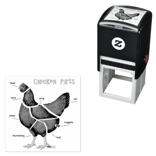 Delen van kippen zelfinktende stempel (In situ)