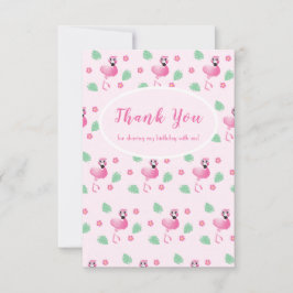 Delen van mijn verjaardag gesneden flamingo tropis bedankkaart