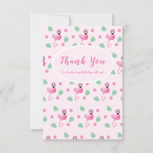 Delen van mijn verjaardag gesneden flamingo tropis bedankkaart