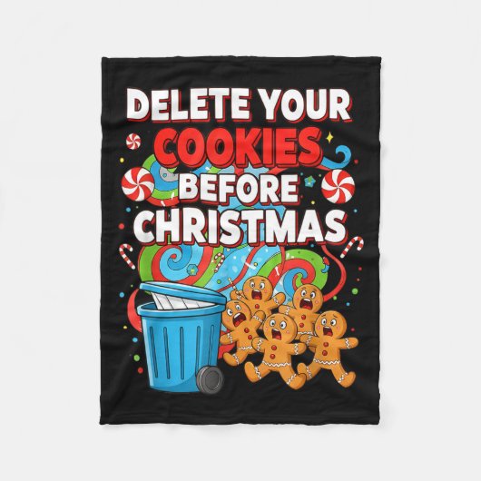 Delete Cookies Funny Christmas Cookie  Fleece Deken (Voorkant)