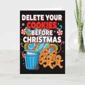 Delete Cookies Funny Christmas Cookie  Kaart (Voorkant)