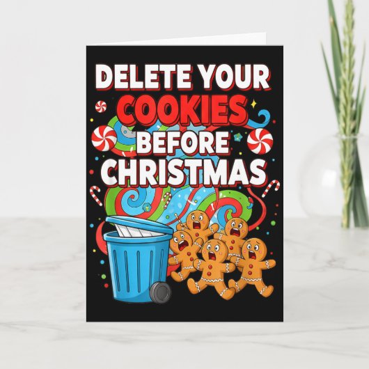 Delete Cookies Funny Christmas Cookie  Kaart (Voorkant)