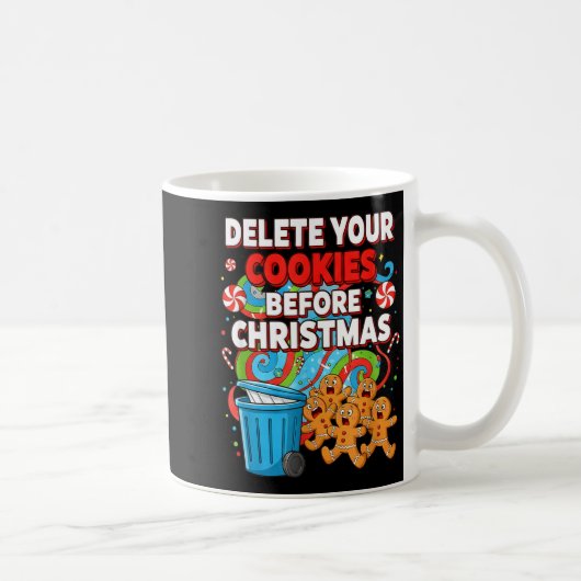 Delete Cookies Funny Christmas Cookie Koffiemok (Rechts)