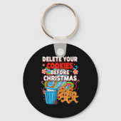 Delete Cookies Funny Christmas Cookie  Sleutelhanger (Voorkant)