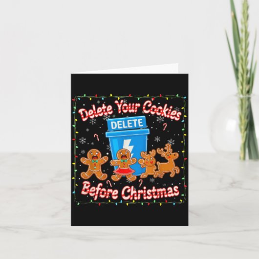 Delete Your Cookies Funny Christmas Kaart (Voorkant)