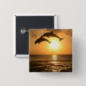 Delfin 3 vierkante button 5,1 cm (Voorkant /achterkant)