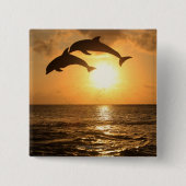 Delfin 3 vierkante button 5,1 cm (Voorkant)