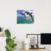 Delfin, Delphin, Grosser Tuemmler, Tursiops 4 Poster (Thuiskantoor)