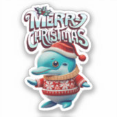 Delfin Navidad "Merry Christmas" Sticker (Voorkant)