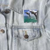 Delfin Vierkante Button 5,1 Cm (In situ)