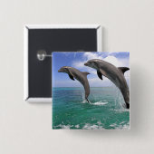 Delfin Vierkante Button 5,1 Cm (Voorkant /achterkant)