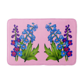 delfiniumbloemen drukken badmat af