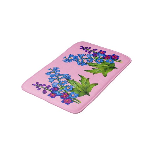 delfiniumbloemen drukken badmat af (Gekanteld)