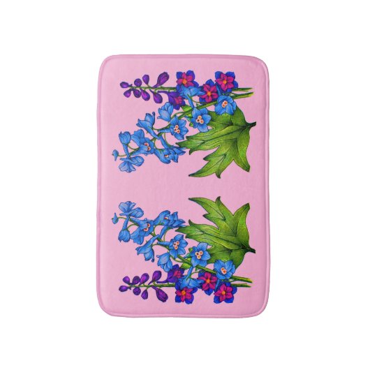 delfiniumbloemen drukken badmat af (Voorkant Verticaal)