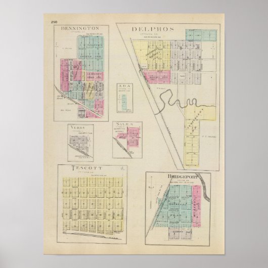 Delfos, Bennington, Ada, Verdi, Niles, Kansas Poster (Voorkant)