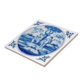 Delft Biblical Genesis Adam & Eva Repro circa 1760 Tegeltje (Zijkant)