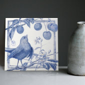Delft Bird Cherry Thief Wall Decor Art Deco Tegeltje