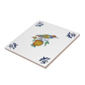 Delft Bird on Branch met Fruit Repro c. 1650 Tegel Tegeltje (Zijkant)