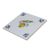 Delft Bird op Branch met Fruit Repro c. 1650 Tegeltje (Zijkant)