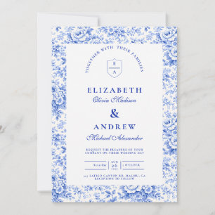 Delft Blauw Chinoiserie Bruiloft Kaart