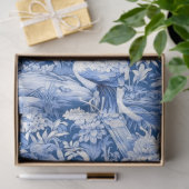 delft blauw Chinoiserie china vogelbloemen Tissuepapier (Geschenk)