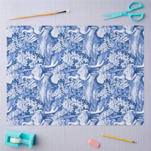delft blauw Chinoiserie china vogelbloemen Tissuepapier (Craft)