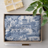 delft blauw Chinoiserie china vogelbloemen Tissuepapier (Geschenk)