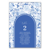 Delft Blauw Chinoiserie Zitplaatskaart Tafelnummer (Voorkant)