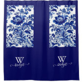 delft blauw Elegant Chinoiserie Douchegordijn (Voorkant)