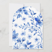 Delft Blauw Frans Chinoiserie Bruiloft Feest Kaart (Achterkant)