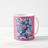 delft blauw & roze elegant  Bloemen Koffiemok (Voorkant rechts)