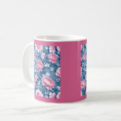 delft blauw & roze elegant  Bloemen Koffiemok (Voorkant links)
