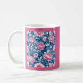 delft blauw & roze elegant  Bloemen Koffiemok (Links)