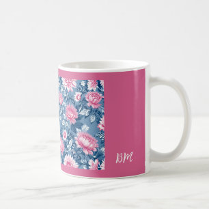 delft blauw & roze elegant  Bloemen Koffiemok