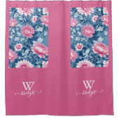 delft blauw & roze Elegant Chinoiserie Douchegordijn (Voorkant)