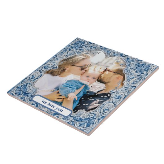 delft blauw wit porselein Hampton foto op maat Tegeltje (Zijkant)