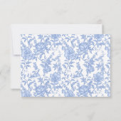 Delft Blauwe Bloem Motief Script Crest RSVP Kaartje (Achterkant)