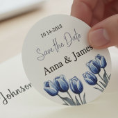 Delft Blauwe Tulp Huwelijksprogramma Ronde Sticker