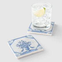 Delft Blauwe Vogels bloemrijke Franse Land Toile