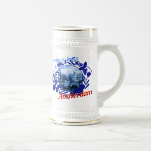 Delft Blue Amsterdam Holland Beer Stein Bierpul
