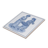  "Delft Blue Art"-kinderen met fruit Tegeltje (Zijkant)