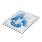 Delft Blue Art Nieuw-Koffieover Tegeltje (Zijkant)