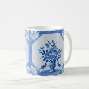 Delft Blue Birds floral French Country Chic  Koffiemok