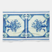 Delft Blue Birds floral French Country Elegance Theedoek (Horizontaal)