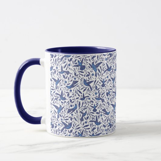 Delft Blue Birds Pattern Mok (Links)